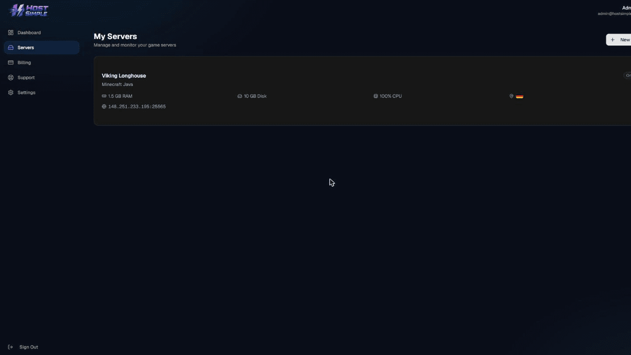 Server Deploys Instantly